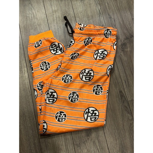 Dragon Ball Z Sleep Joggers Goku Kanji Orange Pajama Pants Men's Large NWT - Picture 5 of 5